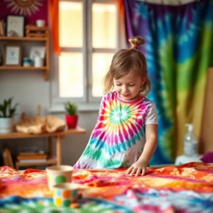 Atelier tie-dye enfant maison : technique facile dès 4 ans, sans teinture chimique