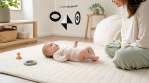 montessori 3 mois montre que bébé n’a pas besoin d’une montagne de jouets